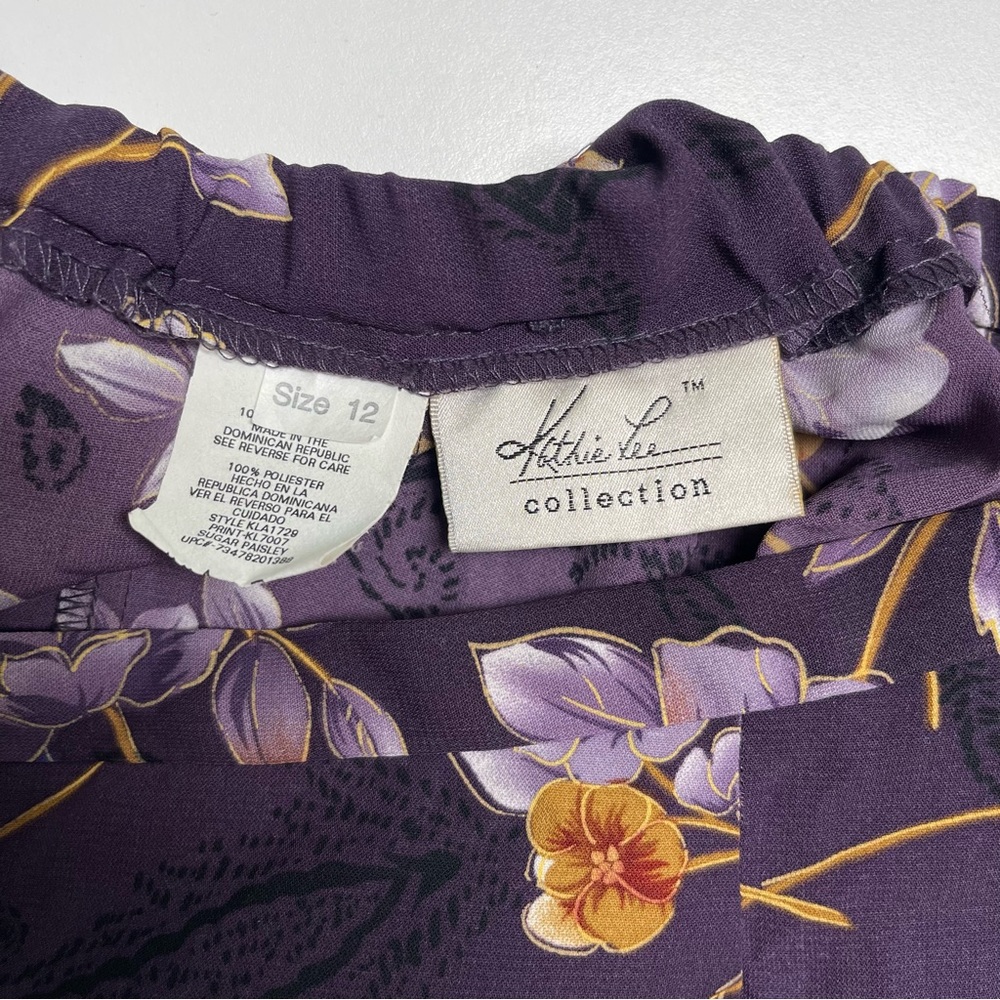Jupe Noire à Fleurs Vintage Kathie Lee - Taille 6 - Courte Style A-Line - Occasion Très Bon état